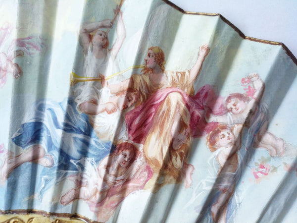 Antique Angels Hand Fan