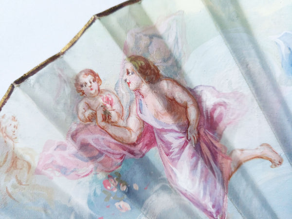 Antique Angels Hand Fan