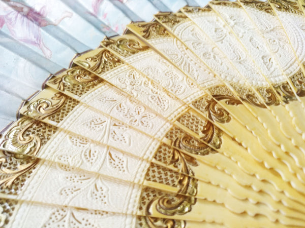 Antique Angels Hand Fan