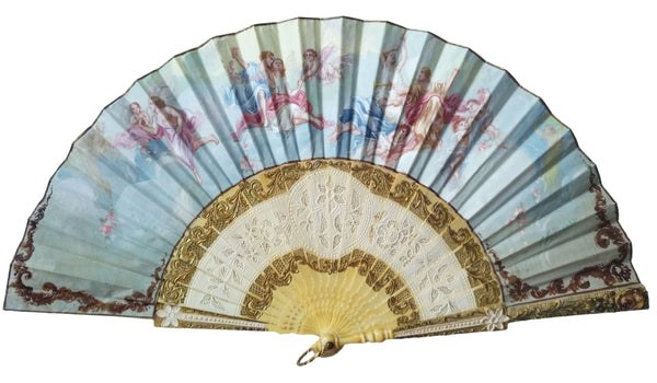 Antique Angels Hand Fan
