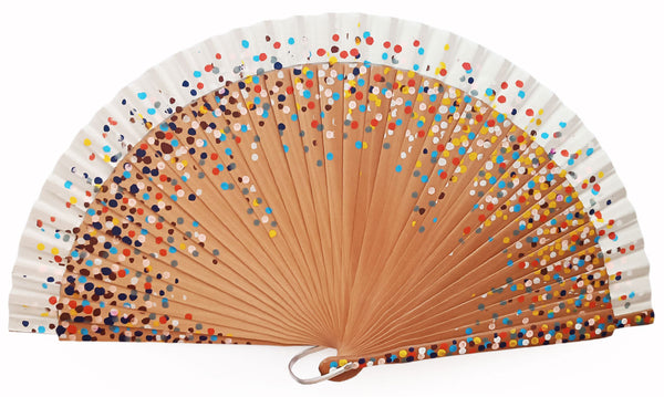 Modern Hand Fan Dots W